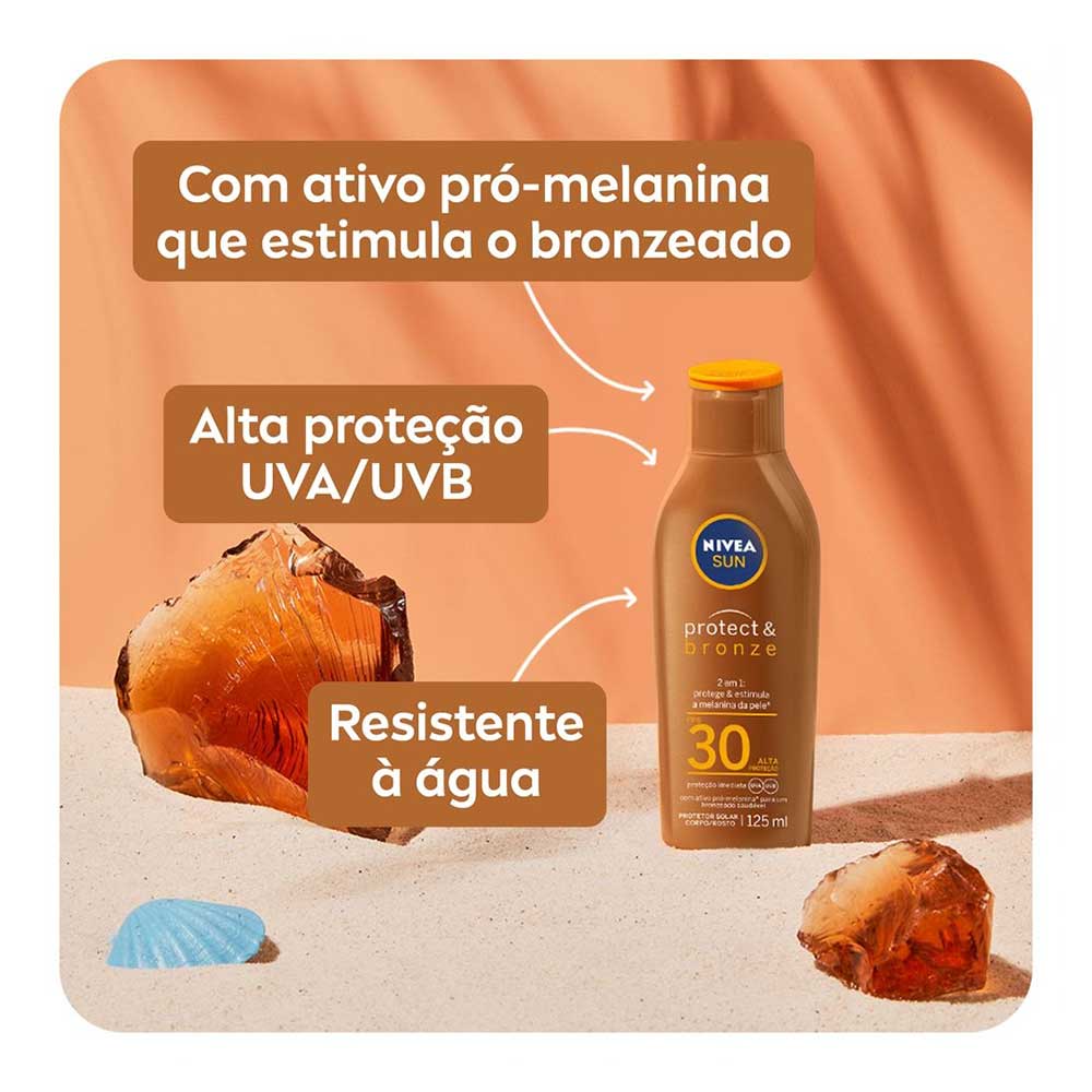 Protetor Solar Sun Protect e Bronze FPS30  NIVEA 125ml