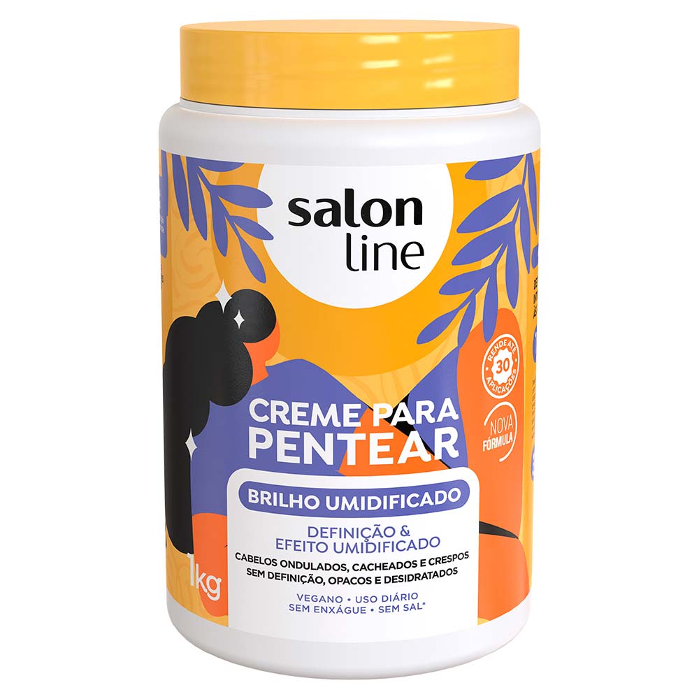 Creme Para Pentear Brilho Umidificado Salon Line 1kg