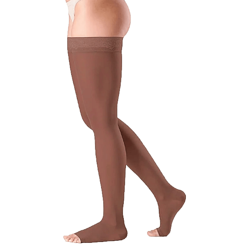 Meia 7/8 Select Comfort Premium 20-30mmhg Aberta Chocolate G2