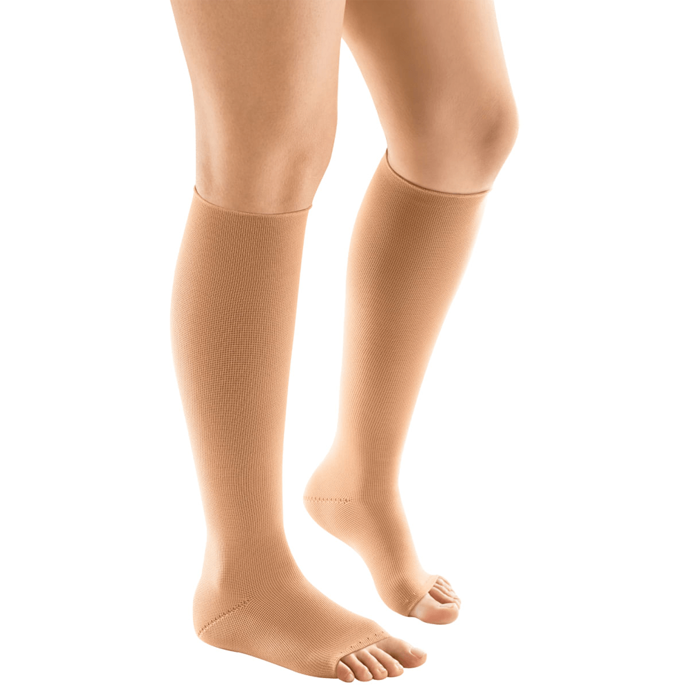 Meia 3/4 Flat Strong Venosan 30-40mmhg Aberta Bege P Longa