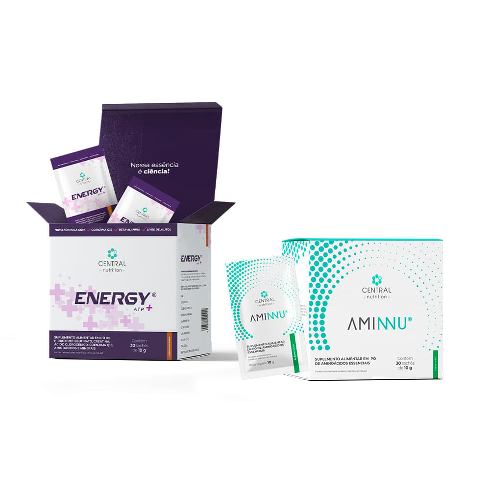 Protocolo Manutenção e Prevenção de Reganho de Peso AMINNU® Tradicional Sabor Limão + ENERGY® ATP ✚ Sabor Tangerina