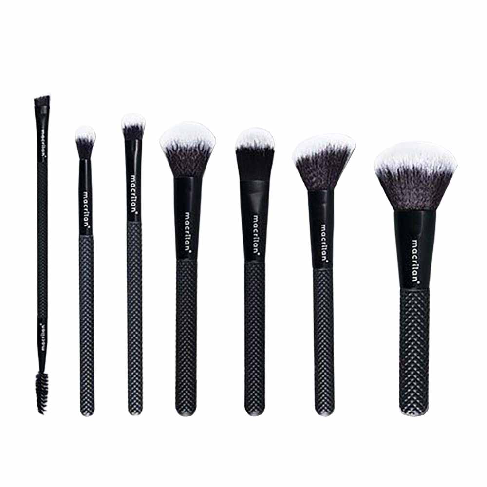 Kit 7 Pincéis para Maquiagem Macrilan Noir