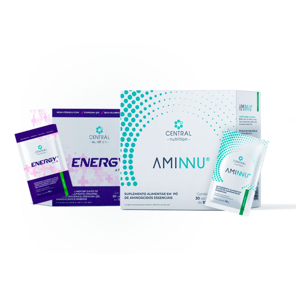 Combo Energia e Massa Muscular Combo Energia e Massa Muscular AMINNU® Sem Xilitol + ENERGY ATP® ✚
