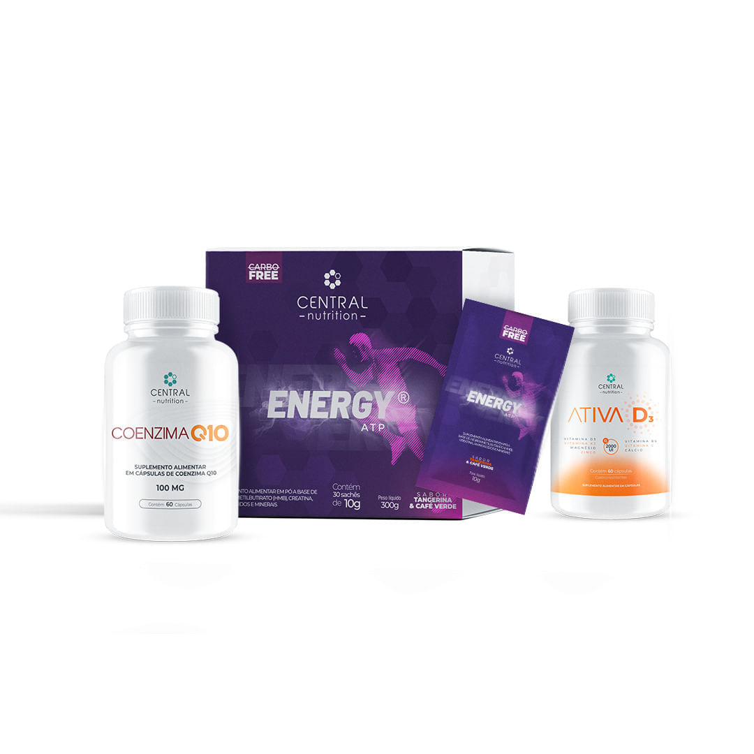 Protocolo Energia e Disposição ENERGY ATP® Limão + COENZIMA Q10 100mg + ATIVA D³®