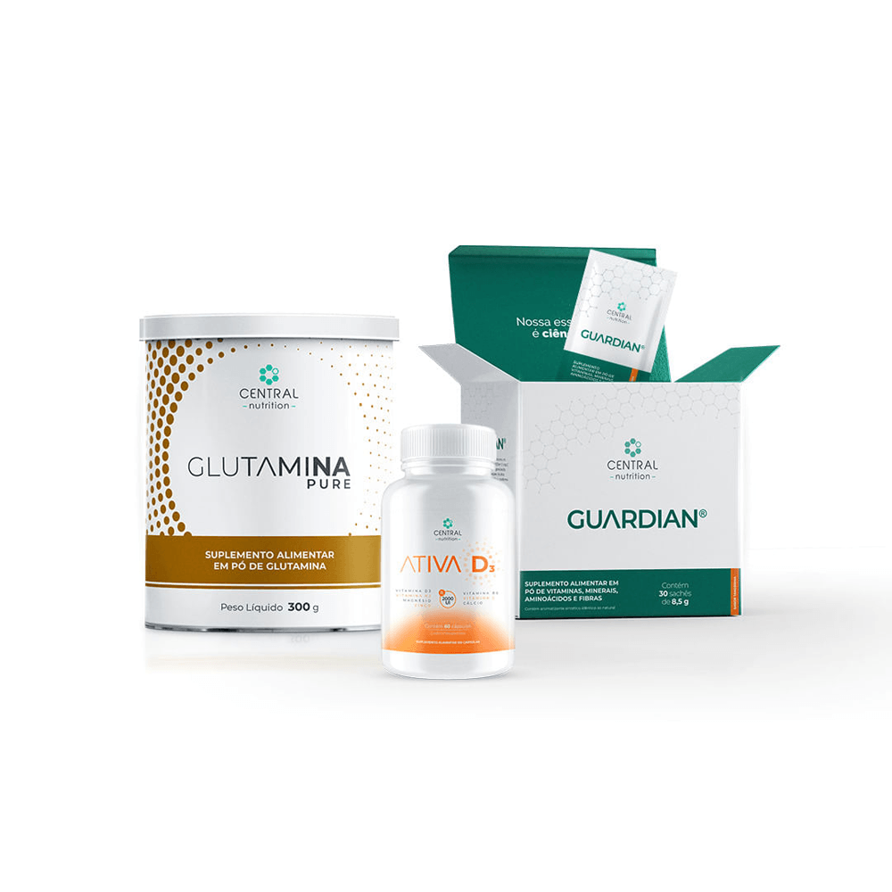 Protocolo Imunidade E Intestino Guardian® Tangerina + Glutamina Pure + Ativa D³®