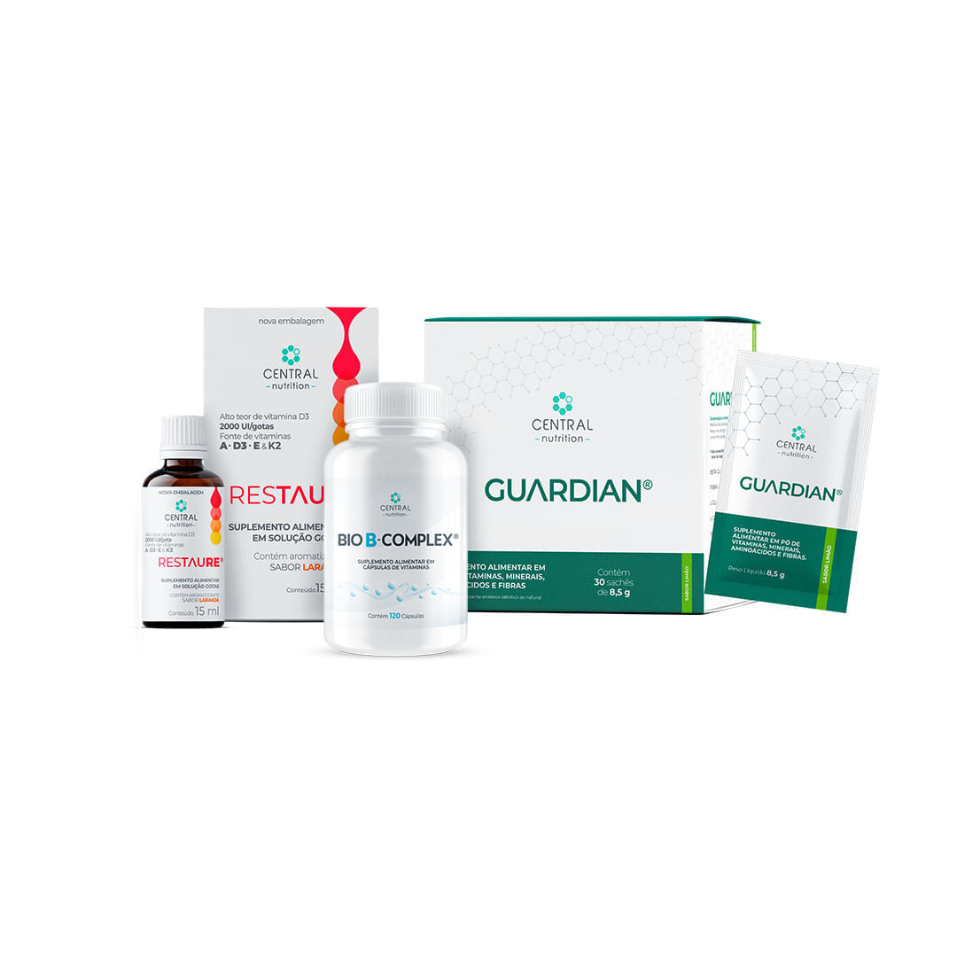 Protocolo Saúde Intestinal Protocolo Saúde Intestinal Guardian® Limão + Bio B-complex® + Restaure®