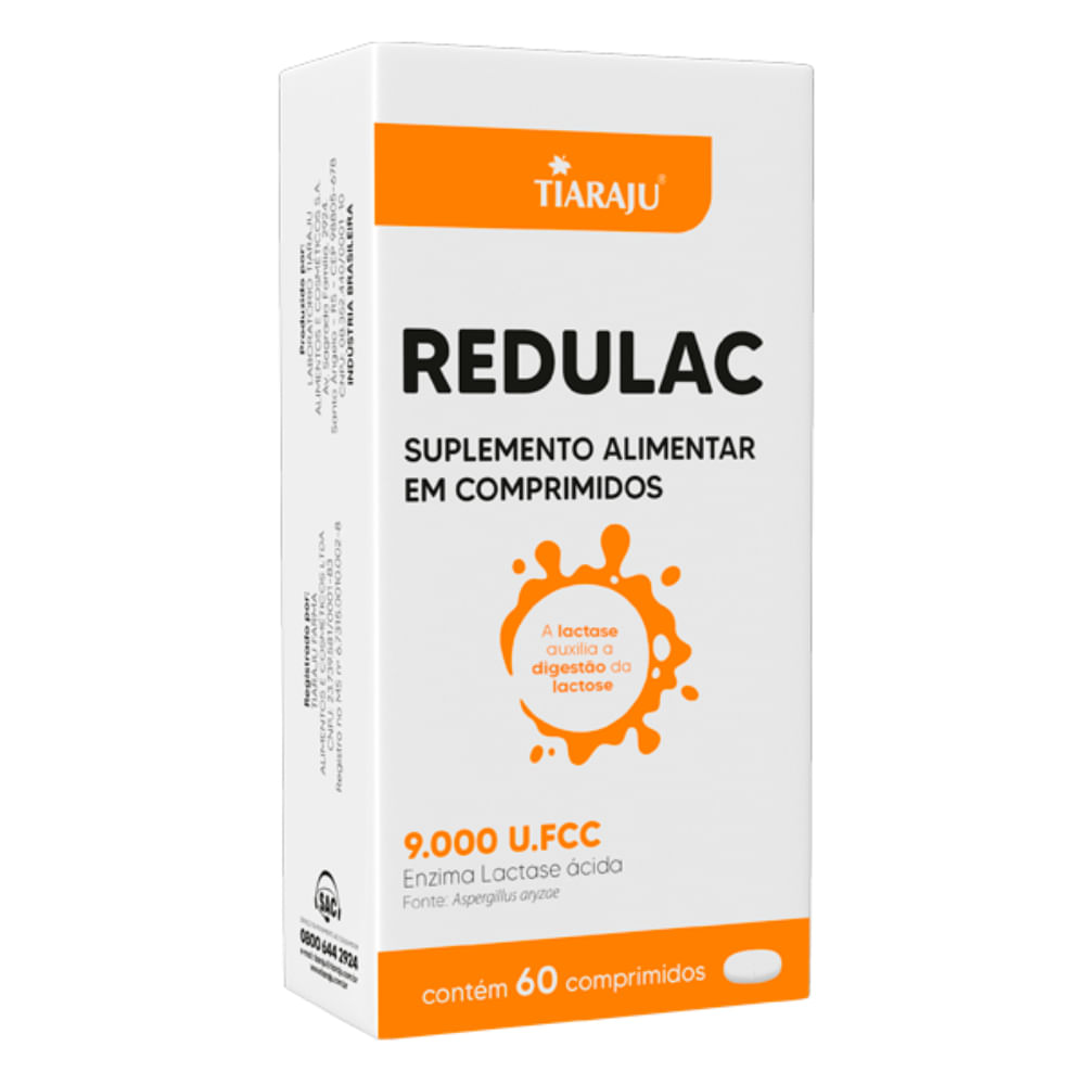 Redulac Lactase 9.000 Fcc X 60 Comprimidos Tiaraju