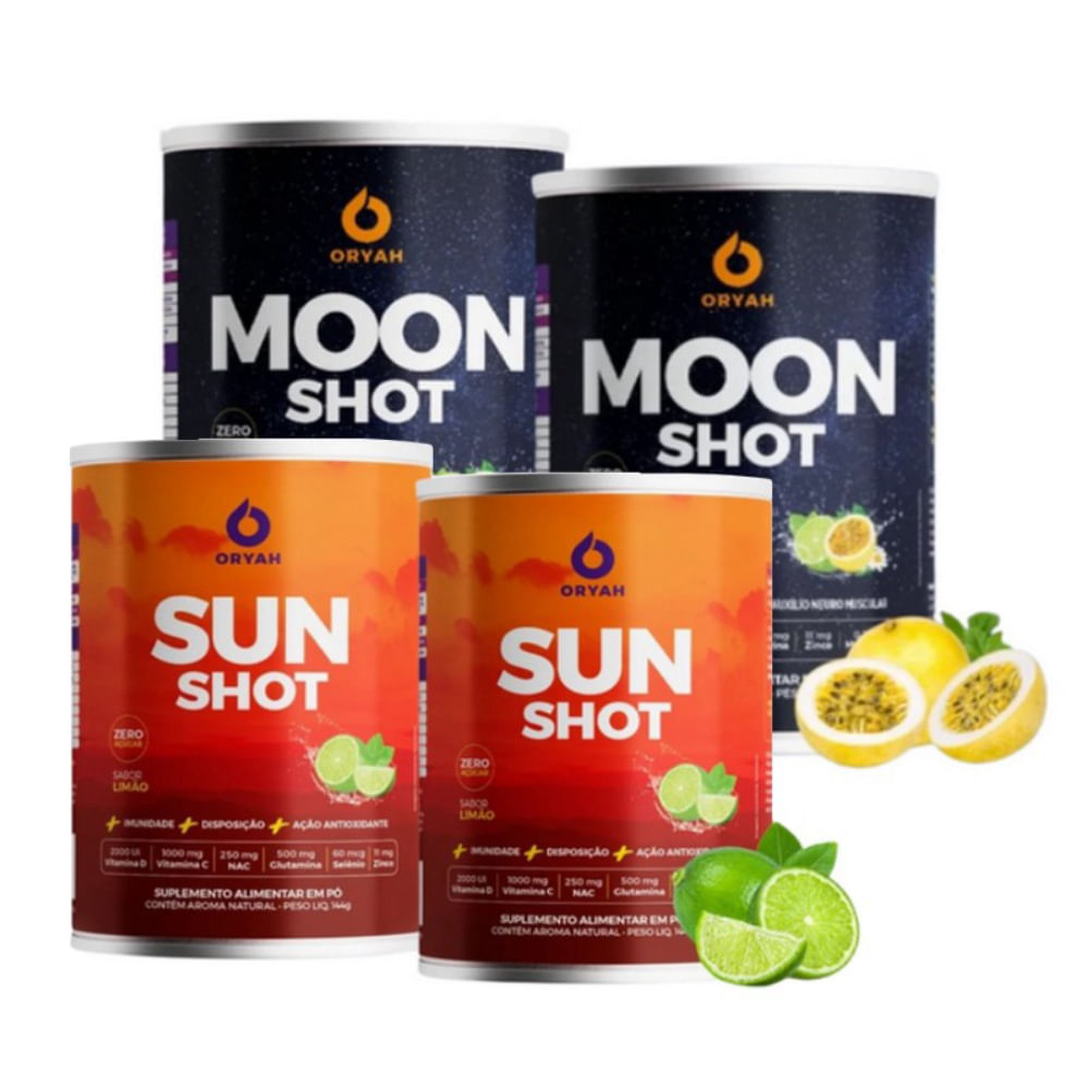 Shot Matinal Sunshot 2 Latas E Shot Noturno Moonshot Oryah 2 Latas Sabor Limão Oryah