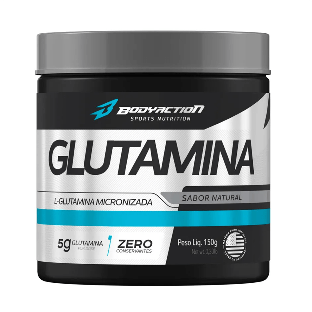 Suplemento Alimentar Em Pó Glutamina Micronizada Pura Bodyaction 150g