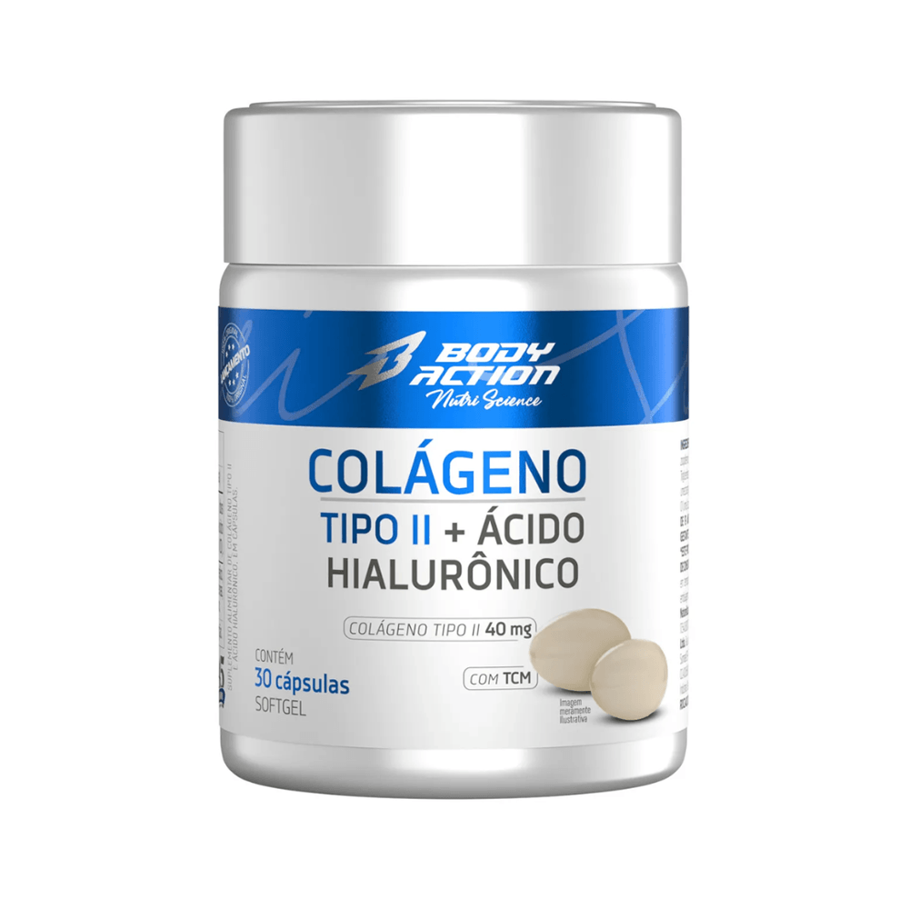 Colágeno Tipo Ii + Ácido Hialurônico Bodyaction 30 Cáps