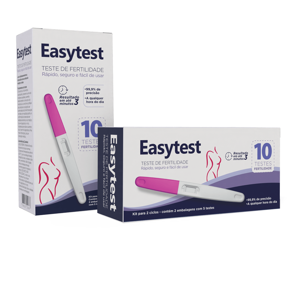 Teste de Fertilidade Easytest com 10 Canetas
