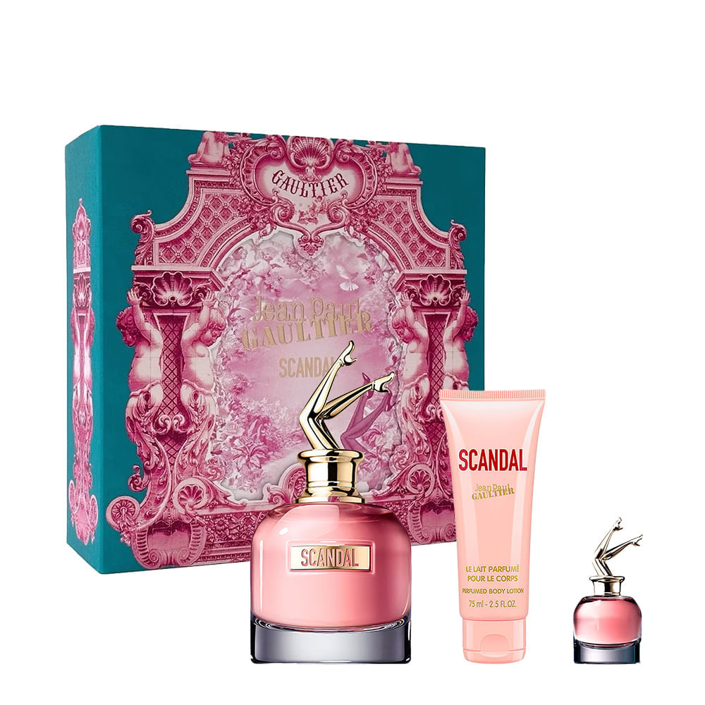 Kit Jean Paul Gaultier Scandal Feminino Eau De Parfum 80ml + Miniatura 6ml + Loção Corporal 75ml