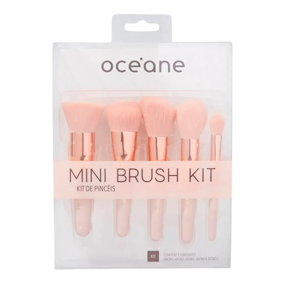 Kit Pincéis Océane Mini Brush Coral 5 Unidades