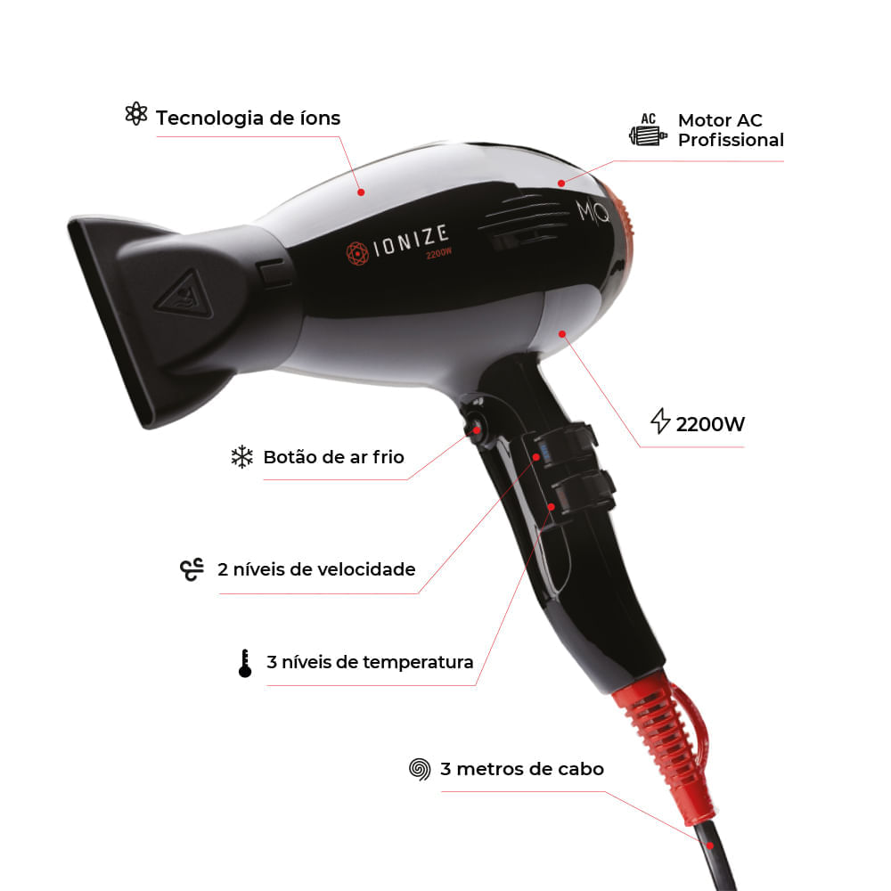 Secador Ionize Mq Professional 2200W 220V