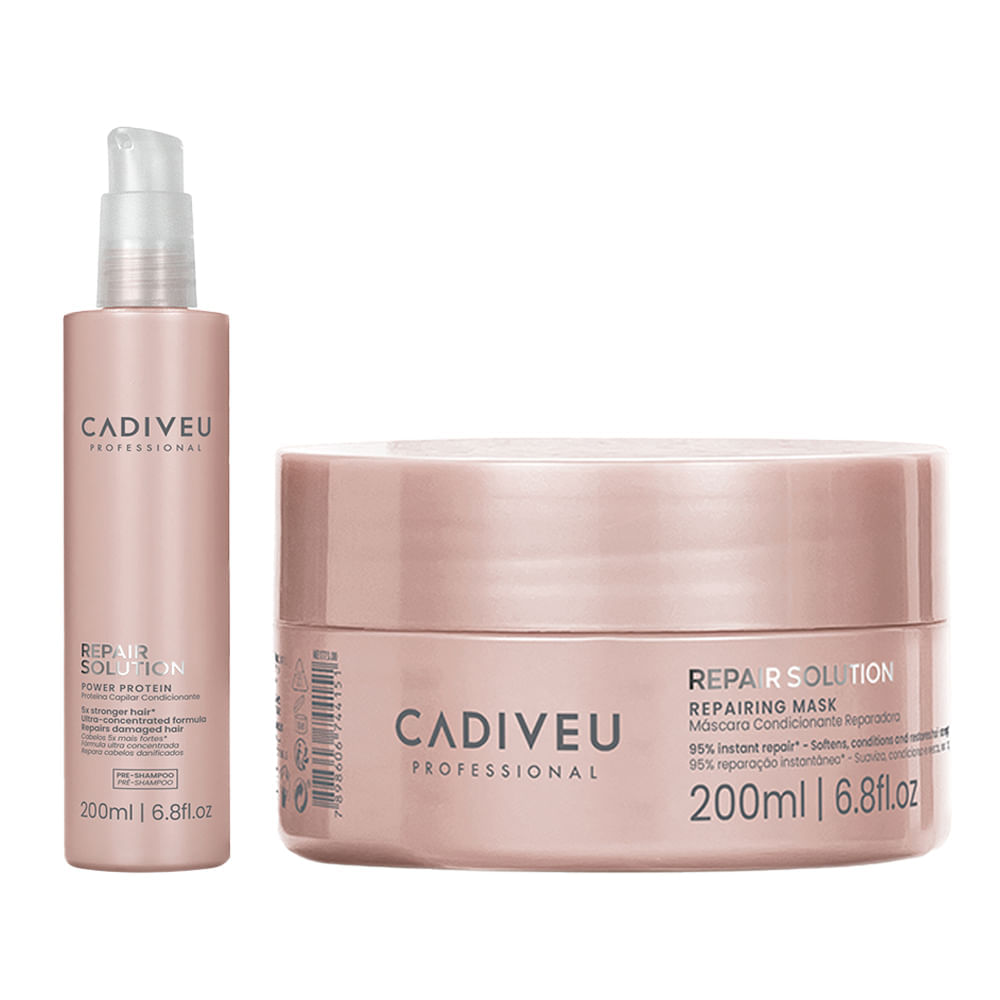Kit Cadiveu Professional Repair Solution Máscara 200ml + Proteína 200ml