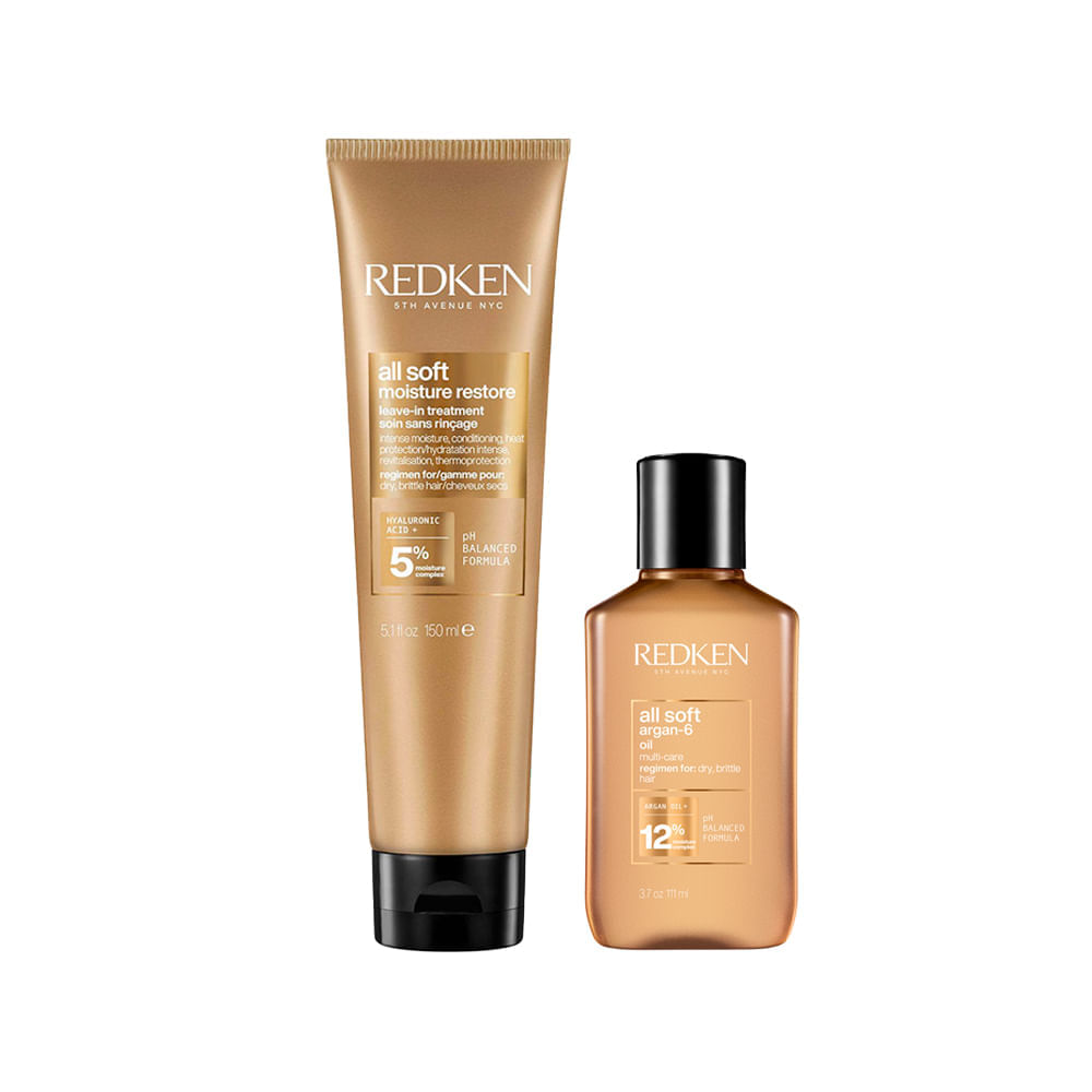 Kit Leave-in Redken All Soft 150ml + Óleo 111ml