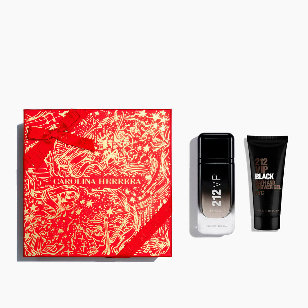 Kit Carolina Herrera 212 VIP Black Masculino Eau de Parfum 100ml + Shower Gel 100ml