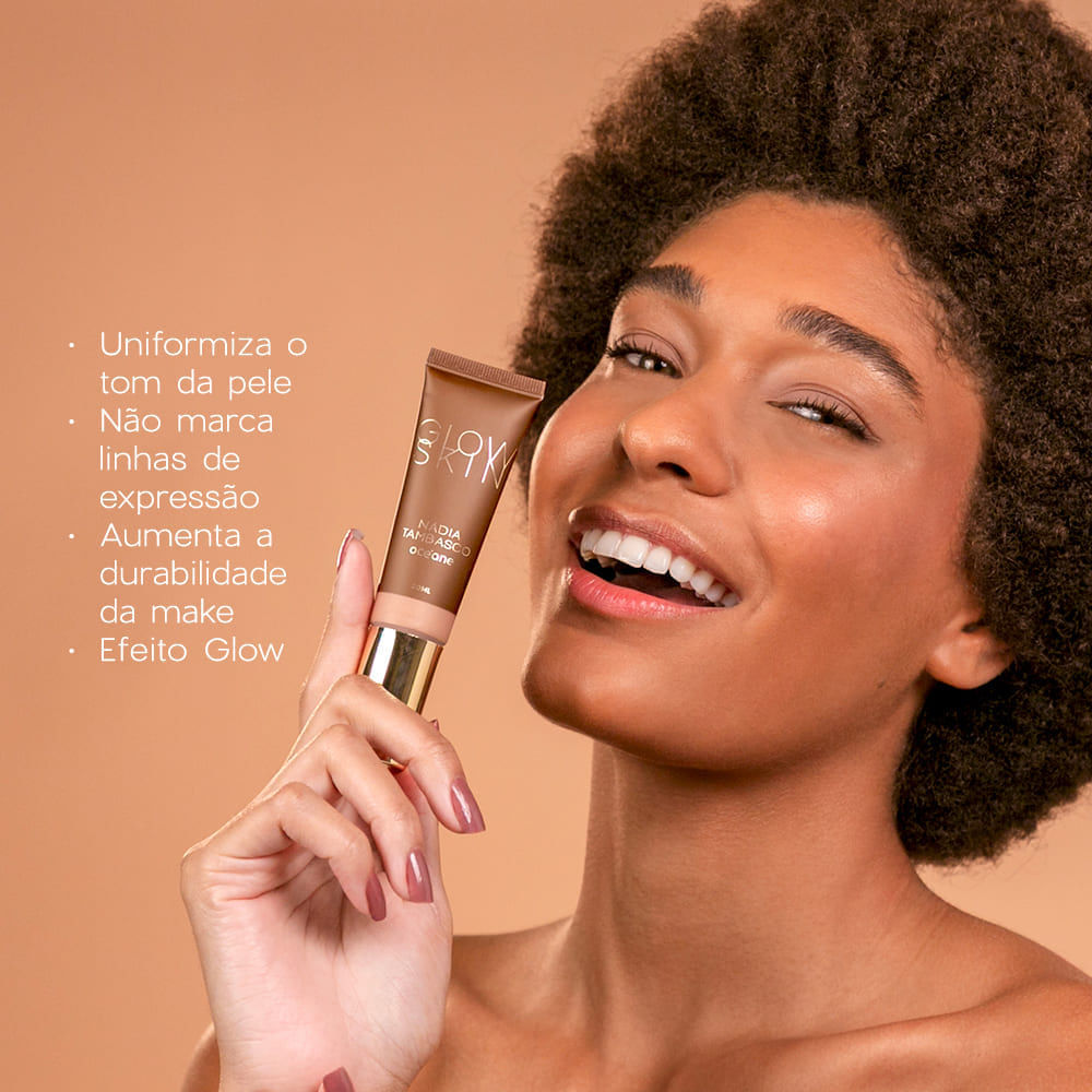Primer Iluminador Facial Escuro Nádia Tambasco Glow Skin Tan By Océane 30ml
