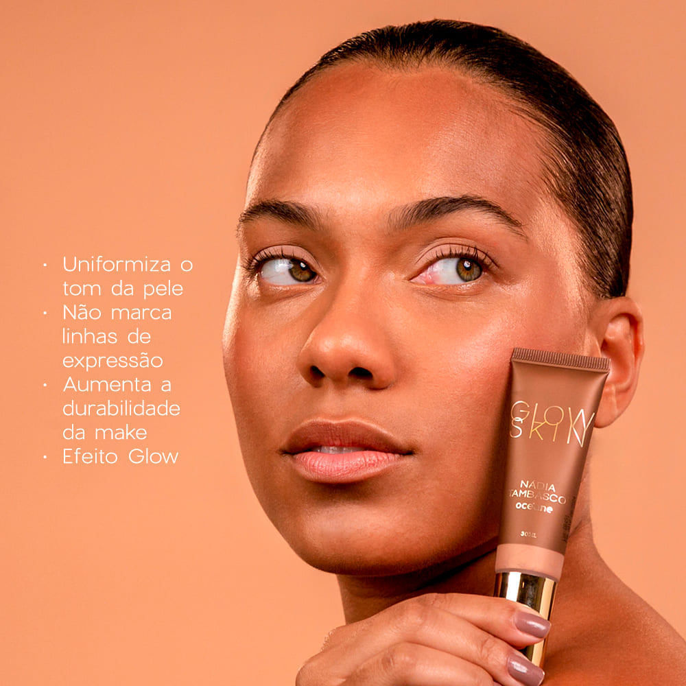 Primer Iluminador Facial Escuro Nádia Tambasco Glow Skin Medium Tan By Océane 30ml
