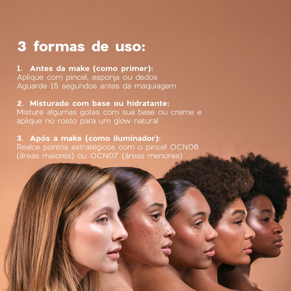 Primer Iluminador Facial Escuro Nádia Tambasco Glow Skin Medium Tan By Océane 30ml