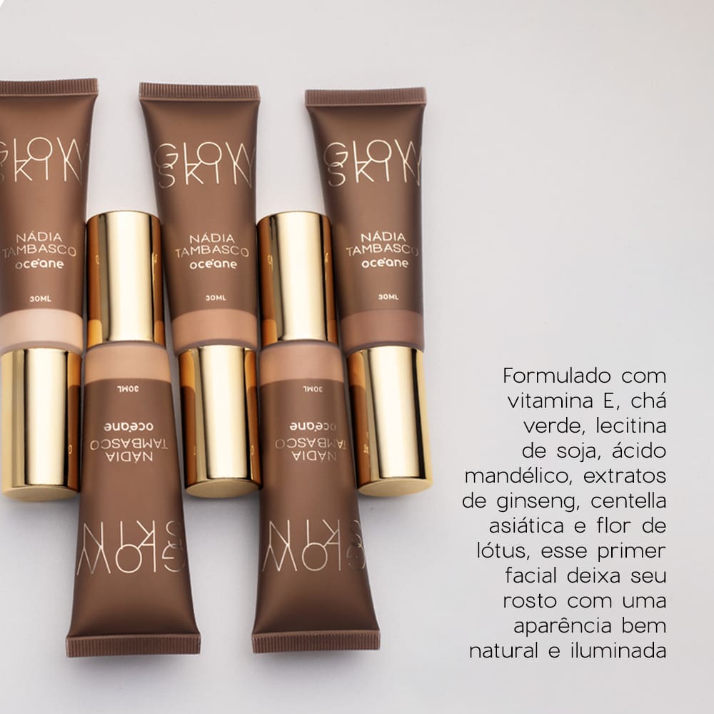 Primer Iluminador Facial Escuro Nádia Tambasco Glow Skin Medium Tan By Océane 30ml