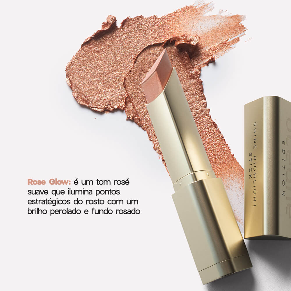 Iluminador em Bastão Shine Highlight Stick Océane Edition Rose Glow 8g