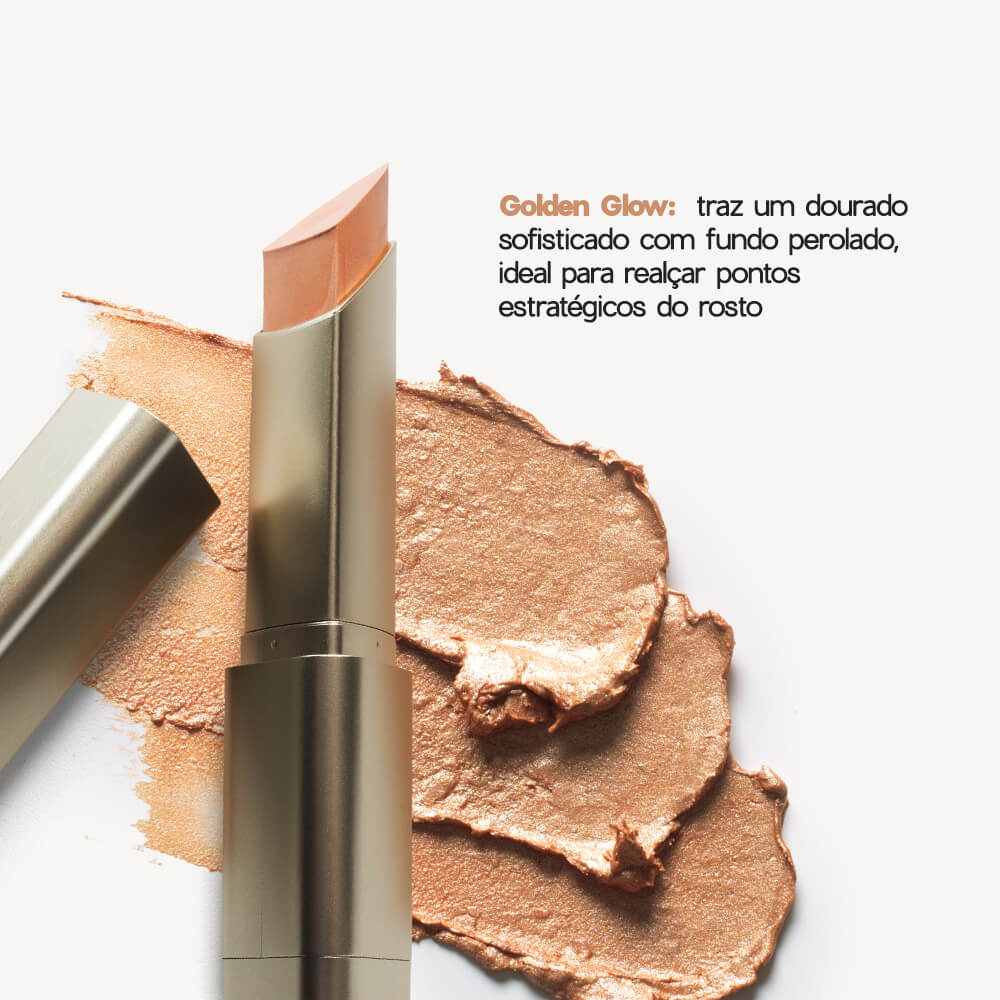 Iluminador em Bastão Dourado Shine Highlight Stick Océane Edition Golden Glow 8g