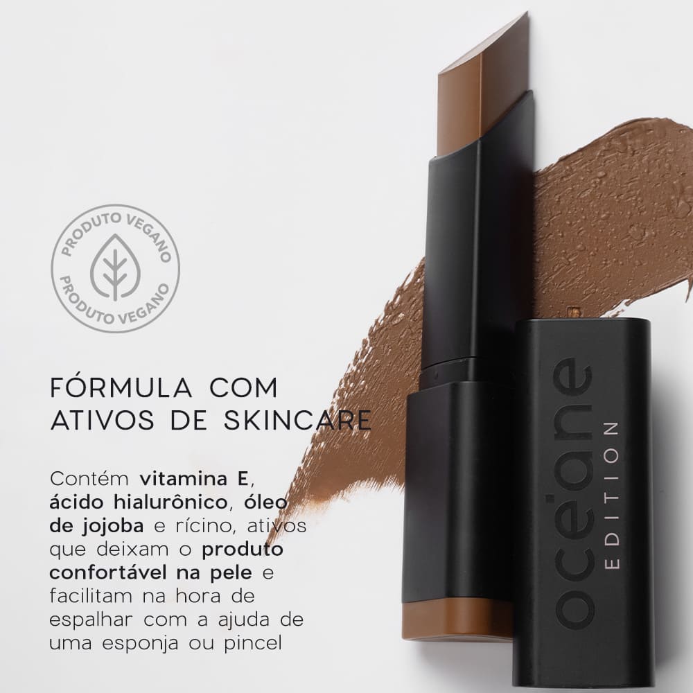 Base em Bastão Escura Semi-Matte Foundation Stick Espresso Océane Edition 8g