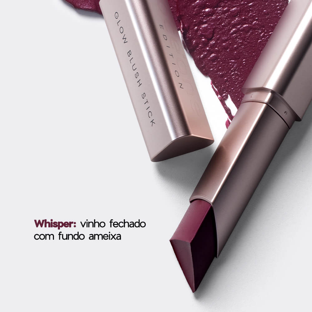 Blush em Bastão Cintilante Vinho Glow Blush Stick Océane Edition&nbsp;7g Cor Whisper