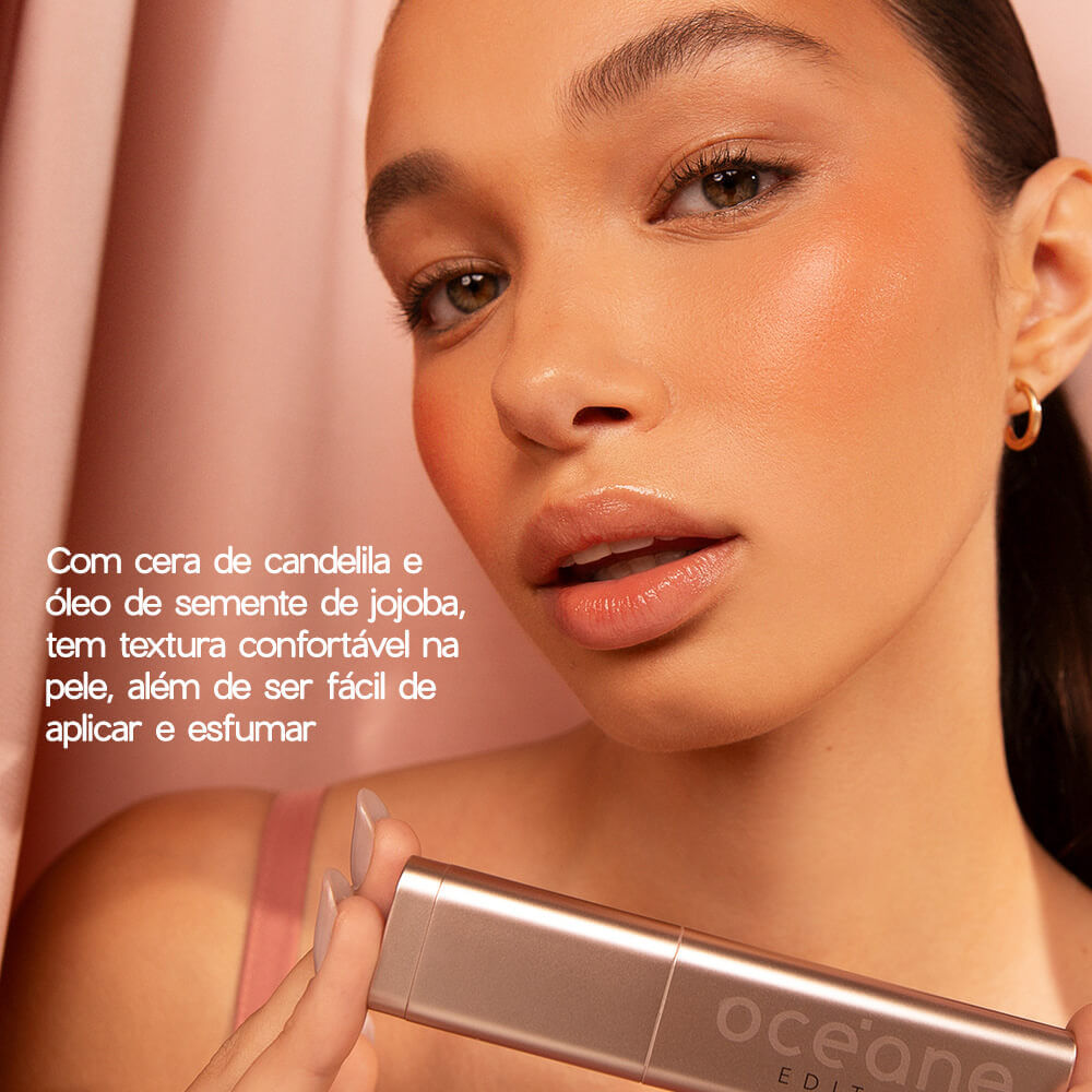 Blush em Bastão Cintilante Coral Glow Blush Stick Flirt Océane Edition&nbsp;7g
