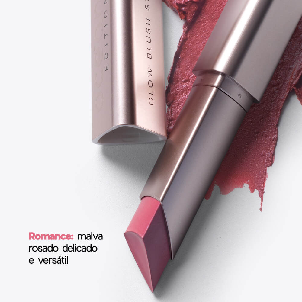 Blush em Bastão Cintilante Malva Rosado Glow Blush Stick Romance Océane Edition&nbsp;7g