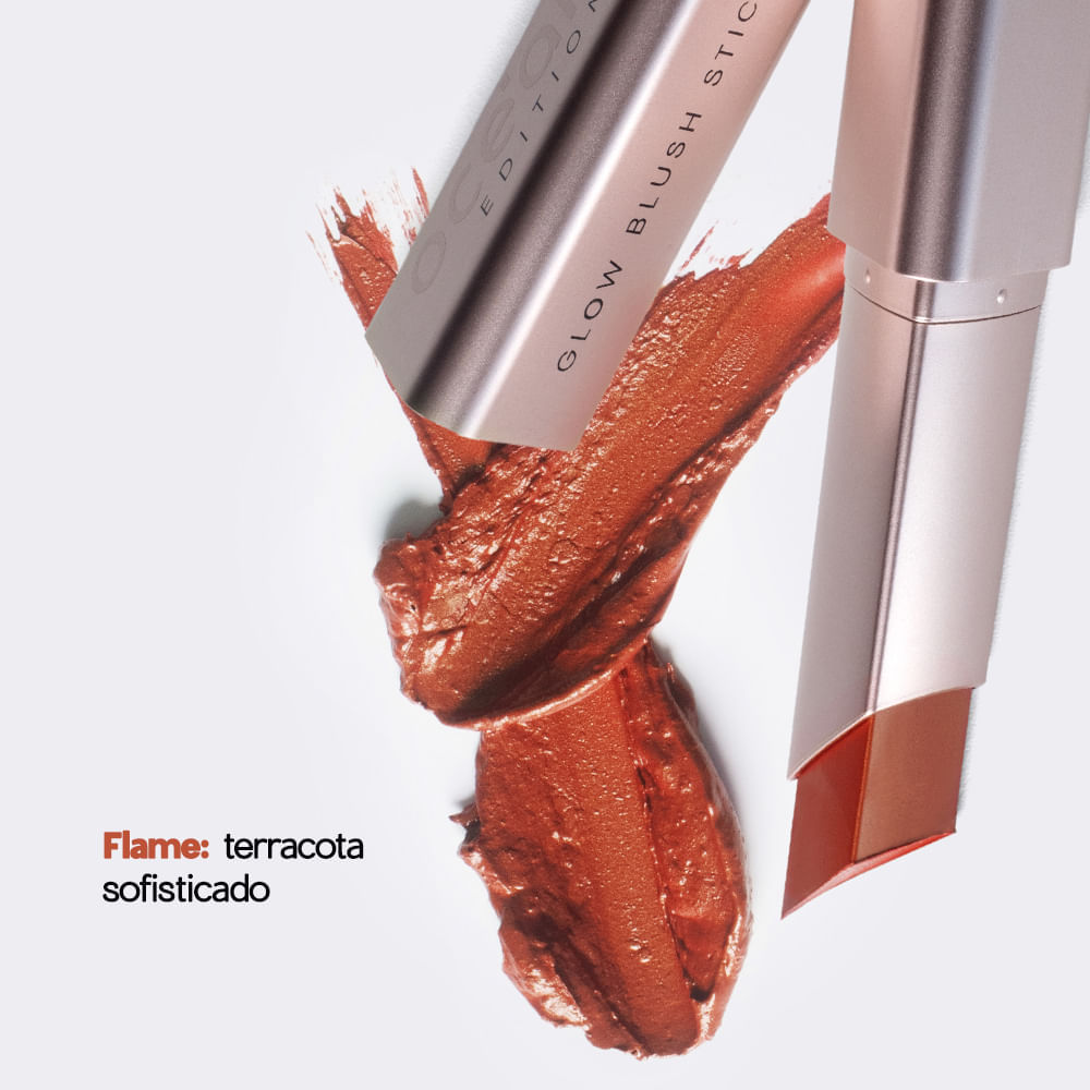 Blush em Bastão Cintilante Terracota Glow Blush Stick Flame Océane Edition&nbsp;7g