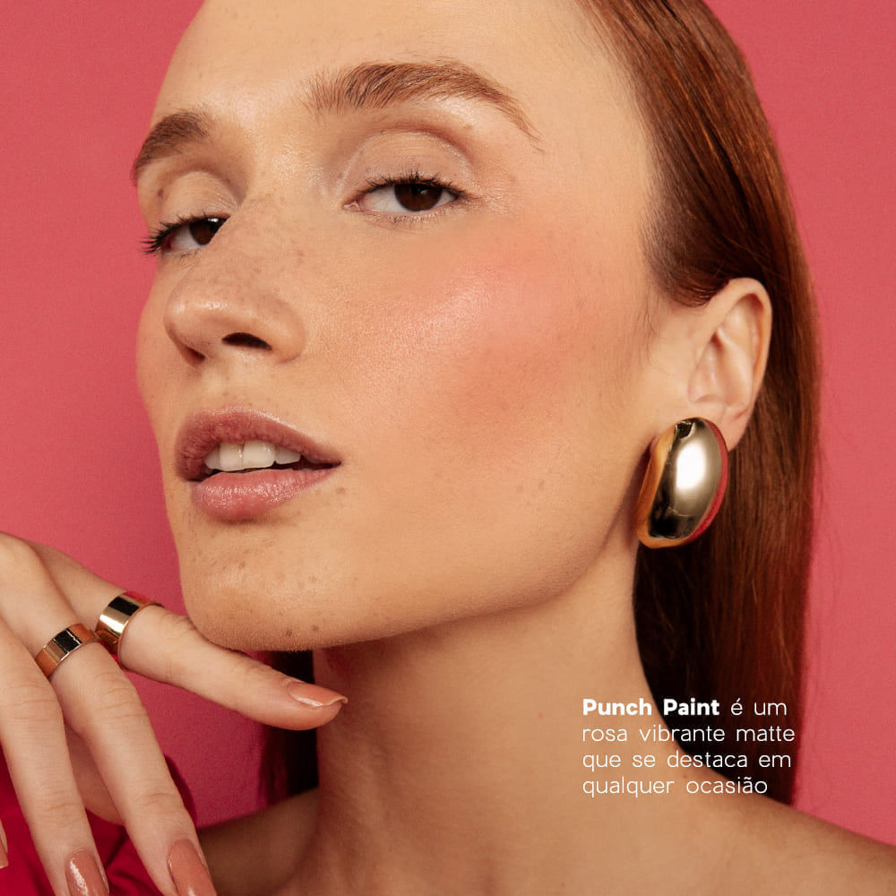 Blush Cremoso e em Pó Rosa Pink Duo Blush Punch Paint Océane Edition 10,2g