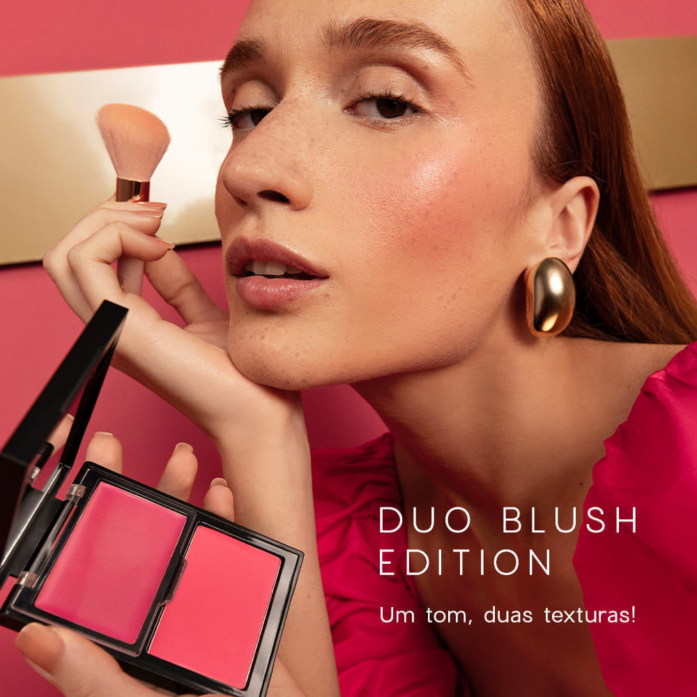 Blush Cremoso e em Pó Rosa Pink Duo Blush Punch Paint Océane Edition 10,2g