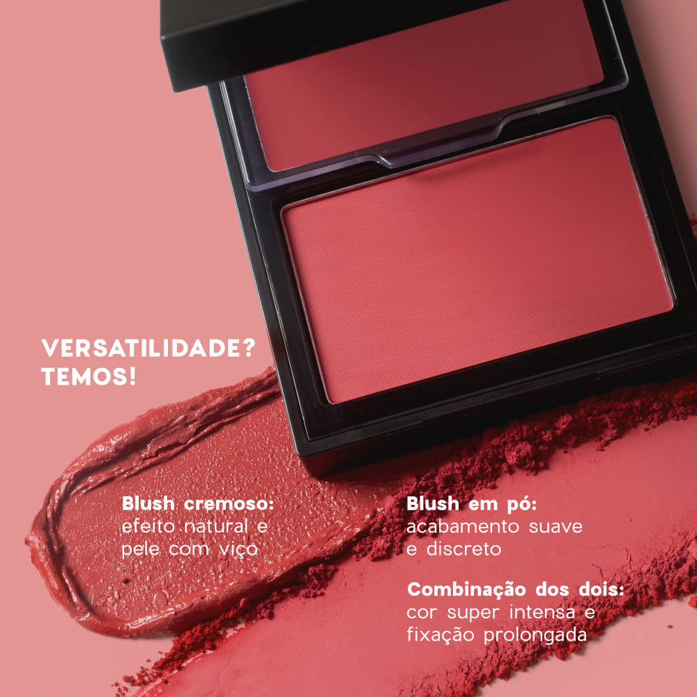 Blush Cremoso e em Pó Cereja Duo Blush Cherry Paint Edition Océane