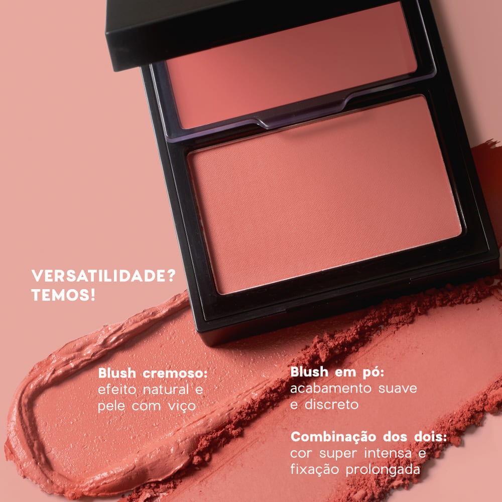 Blush Cremoso e em Pó Coral Duo Blush Coral Paint Océane Edition