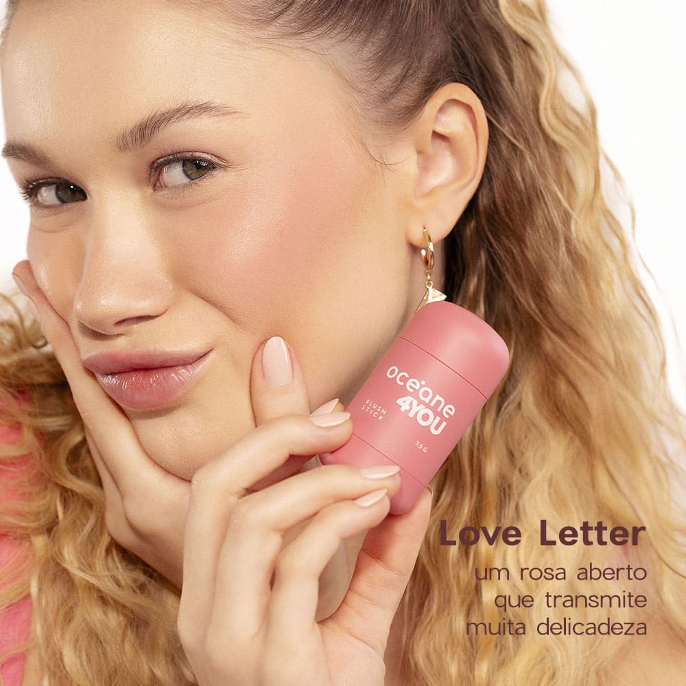 Blush em Bastão Rosa Blush Stick Love Letter 4you 7,5g