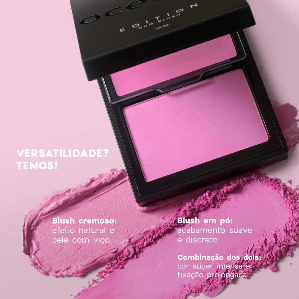 Kit Duo Blush Pink Paint + Batom Rosemary Cremoso Océane Edition