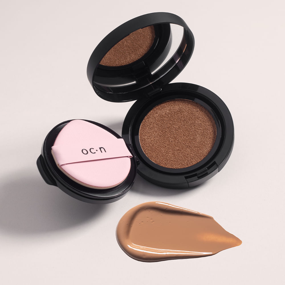 Kit Base Líquida Cushion 50 + Pó Compacto True Caramel Océane Edition