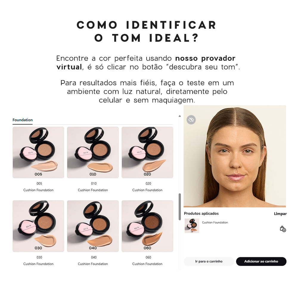 Base Líquida Média Semi-Matte Cushion Foundation Océane Edition 12g  Cor 030