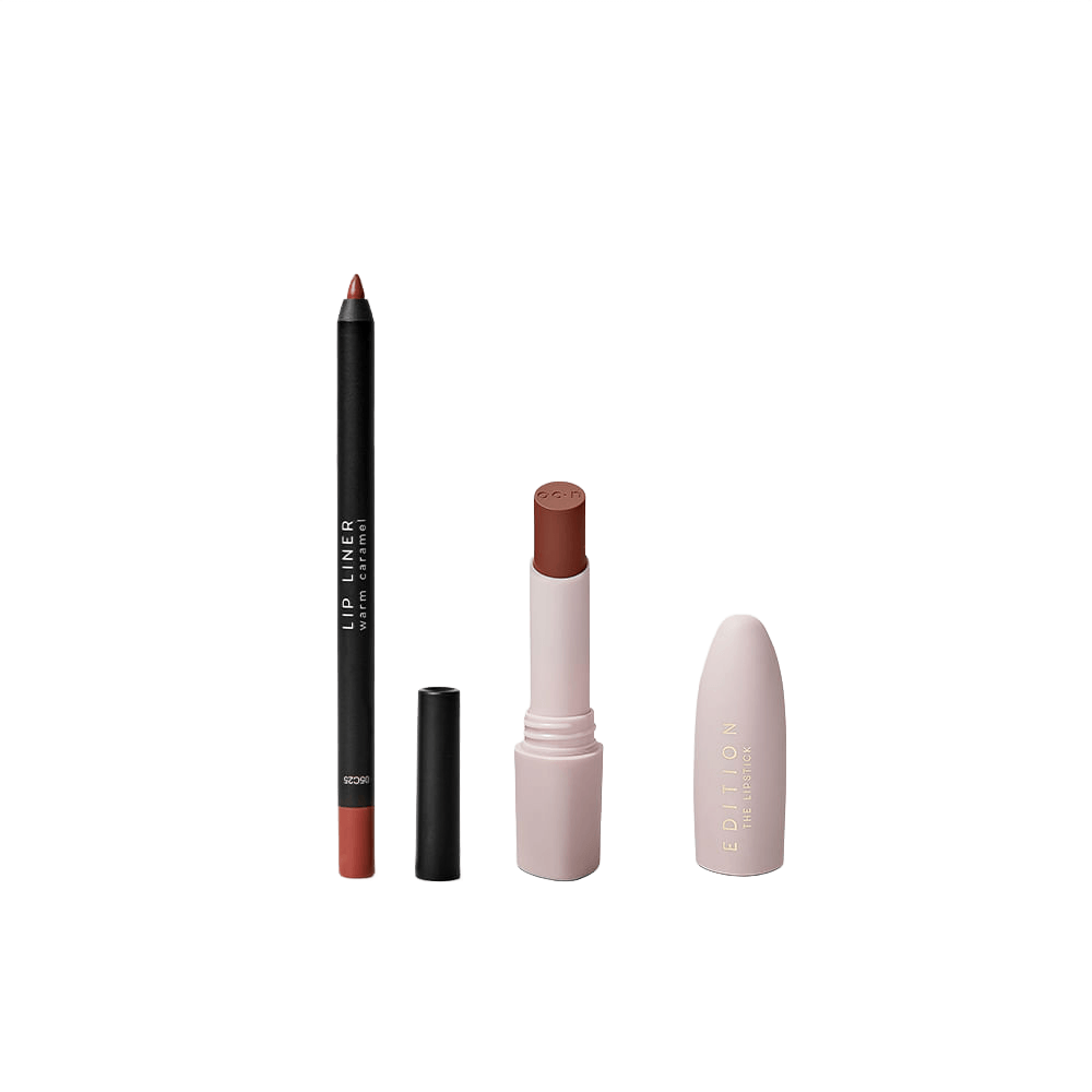 Kit Batom Marrom + Lápis Labial Warm Caramel Océane Edition