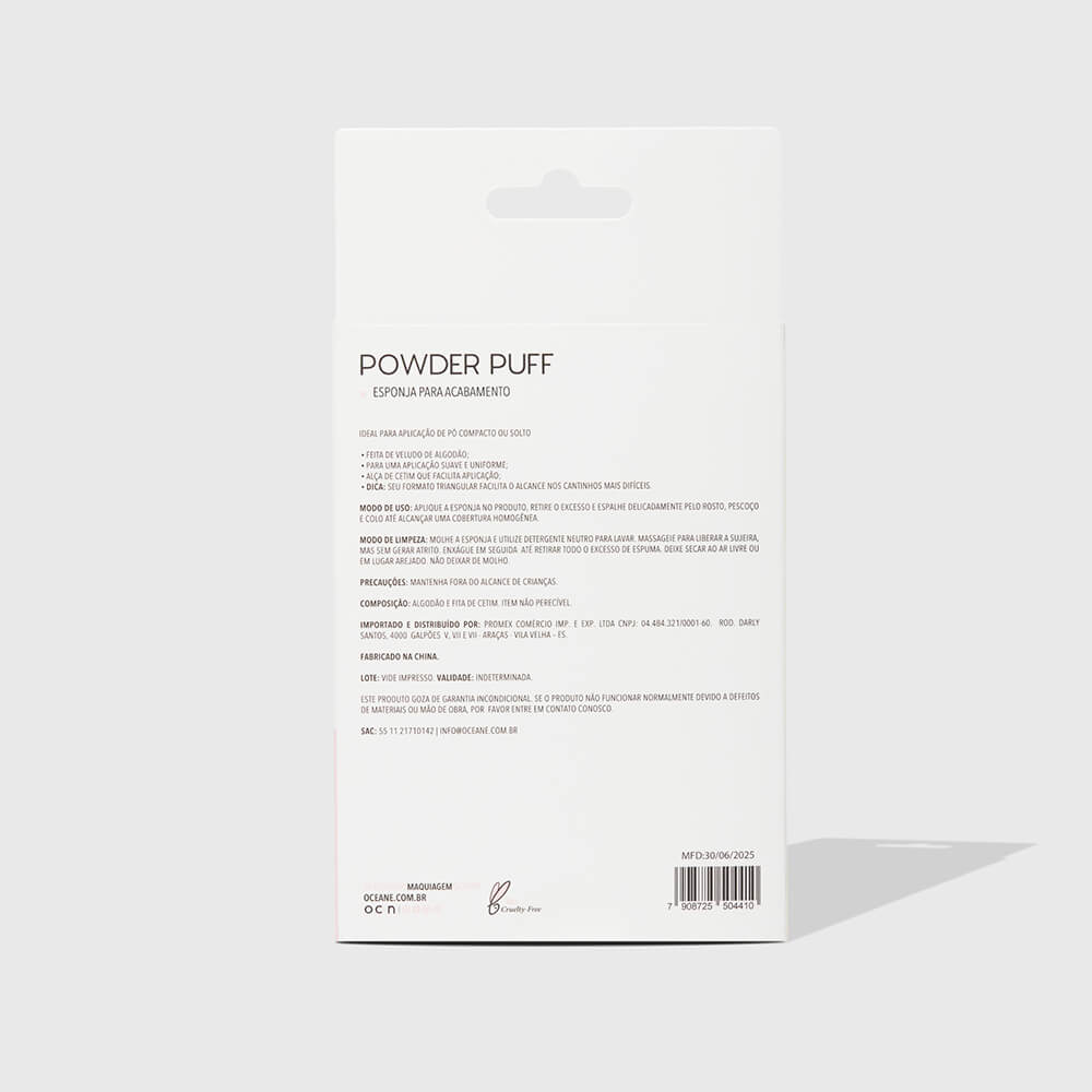 Esponja de Maquiagem para Acabamento Powder Puff Preta
