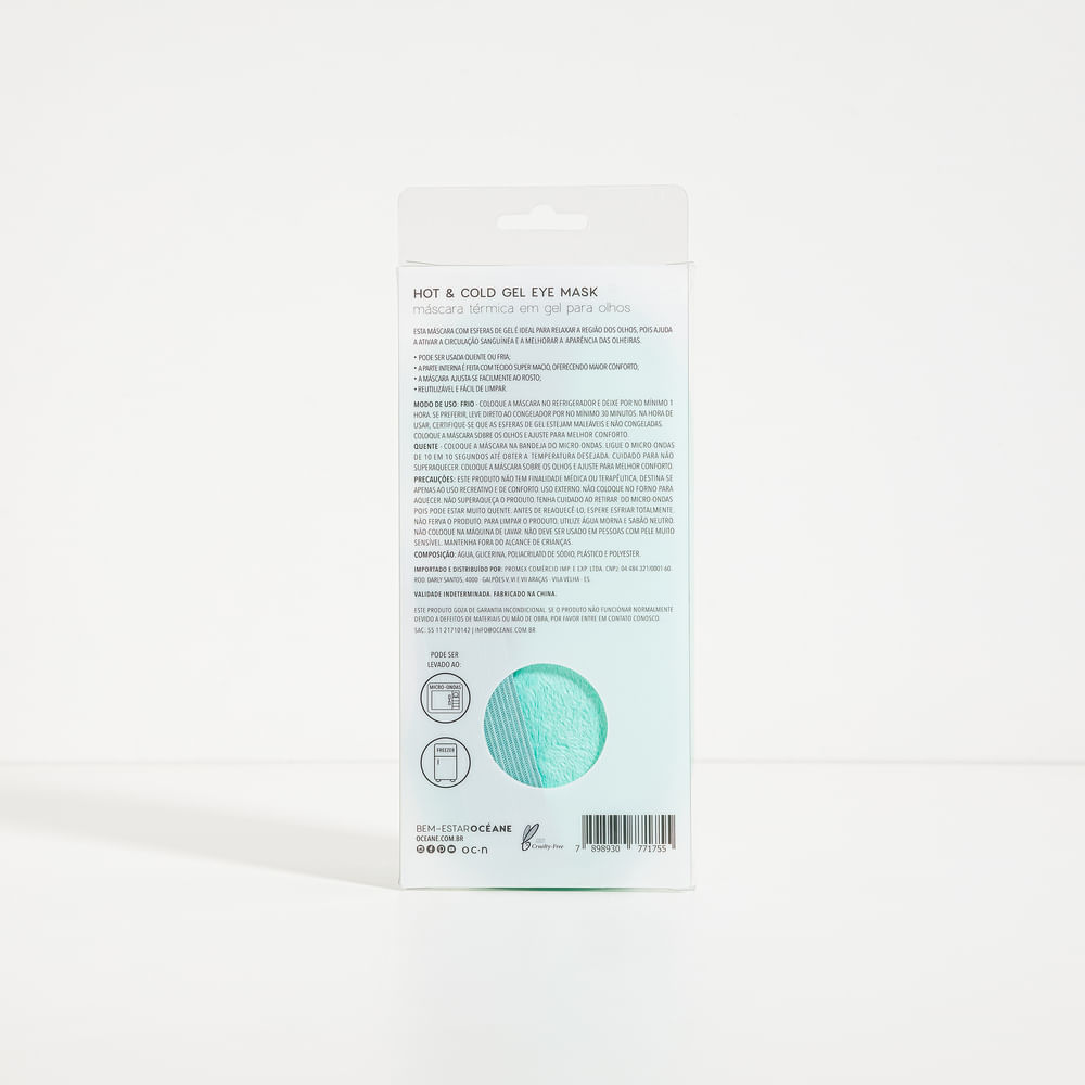 Máscara para Olhos em Gel Hot & Cold Gel Eye Mask Verde