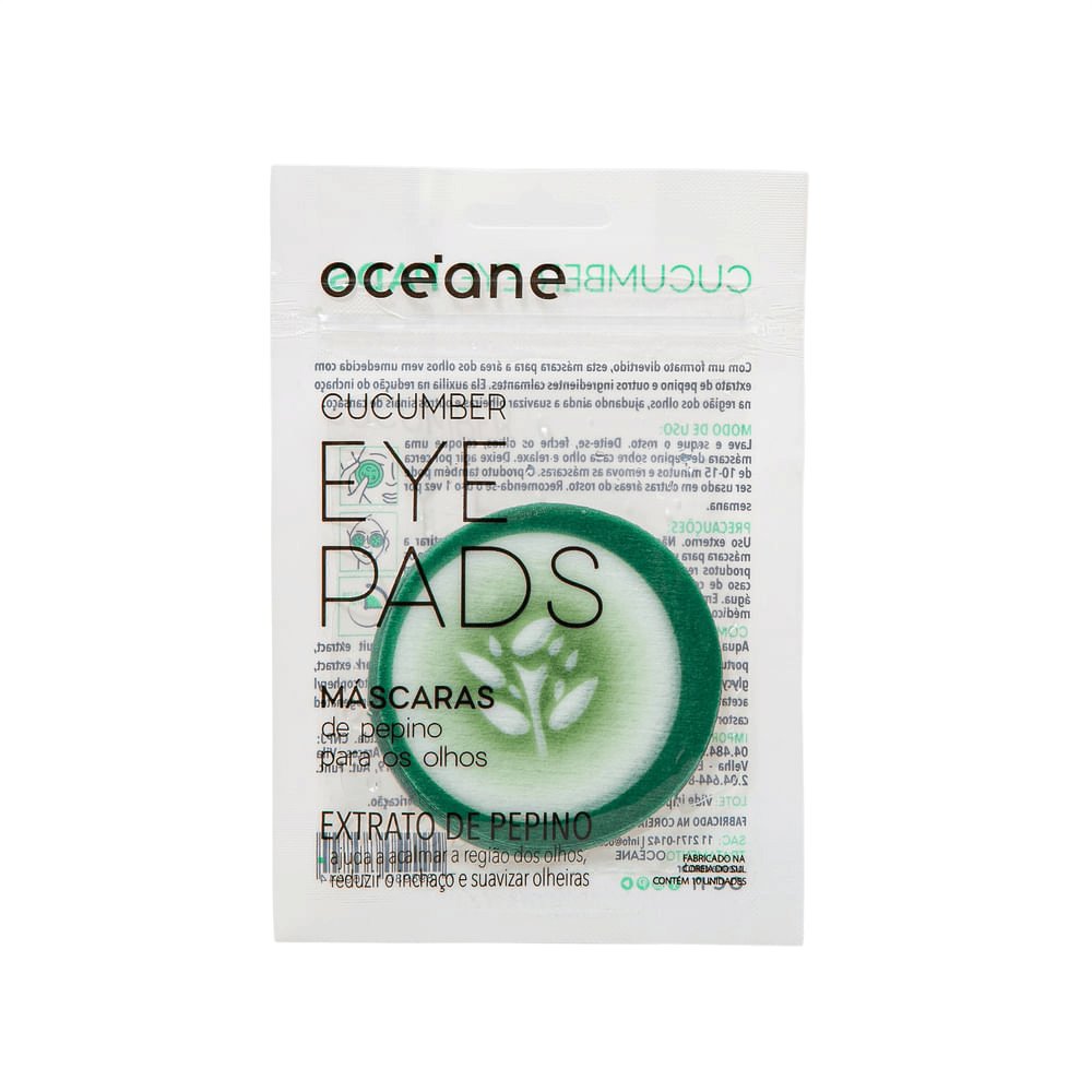 Máscara para Olhos de Pepino  Cucumber Eye Pads 10 Unidades