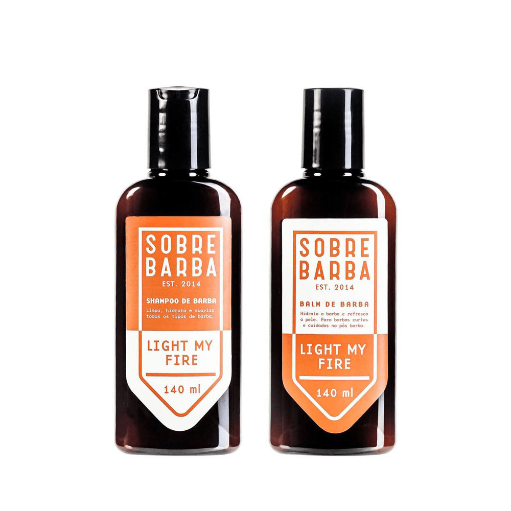 Kit Shampoo De Barba 140ml + Balm De Barba 140ml Light My Fire