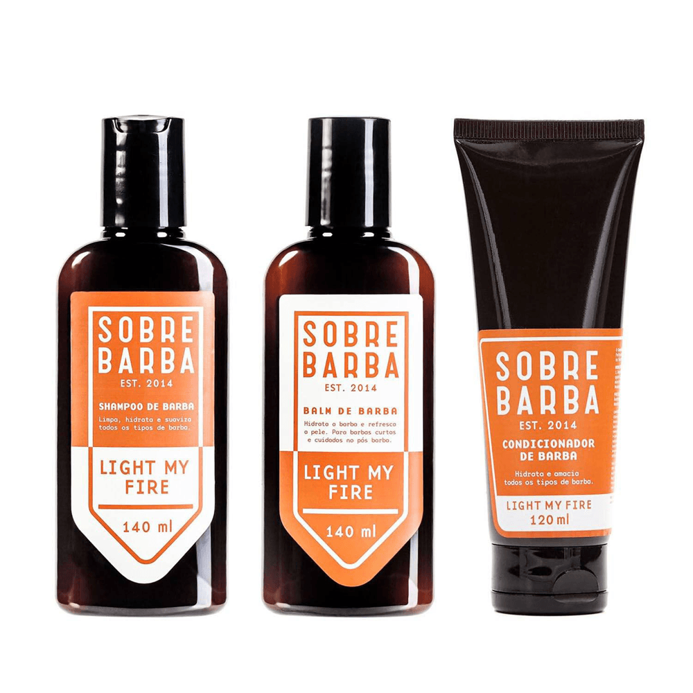 Kit Sobrebarba Shampoo 140ml + Condicionador 120ml + Balm De Barba Light 140ml My Fire