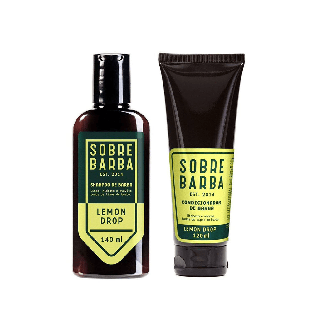 Kit Sobrebarba Shampoo 140ml + Condicionador De Barba 120ml Lemon Drop