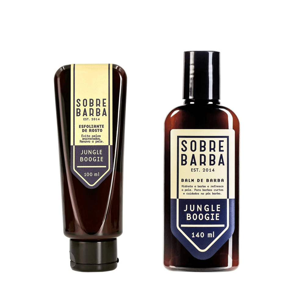 Kit Sobrebarba Esfoliante De Rosto 100ml + Balm De Barba 140ml Jungle Boogie