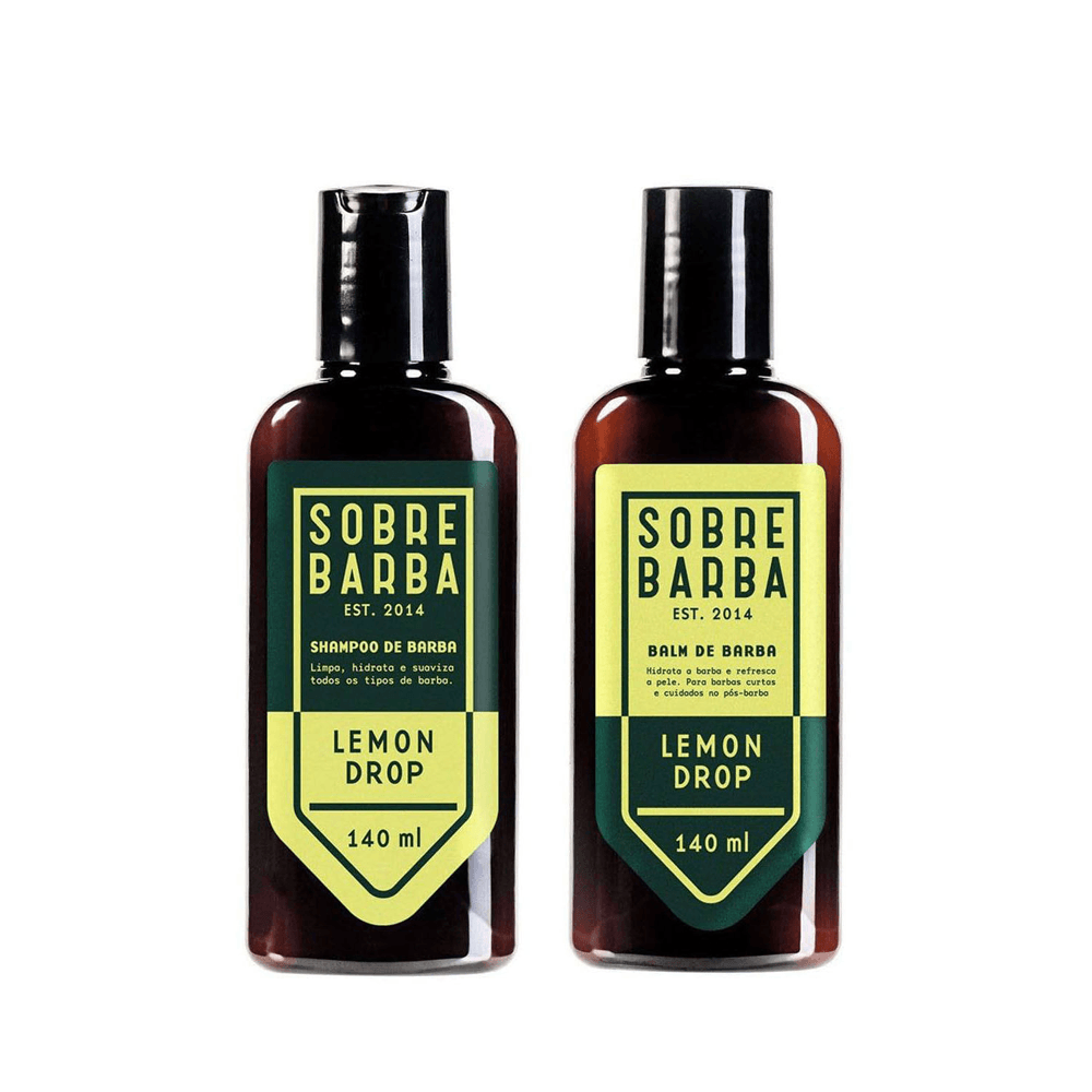 Kit Sobrebarba Shampoo 140ml + Balm De Barba 140ml Lemon Drop