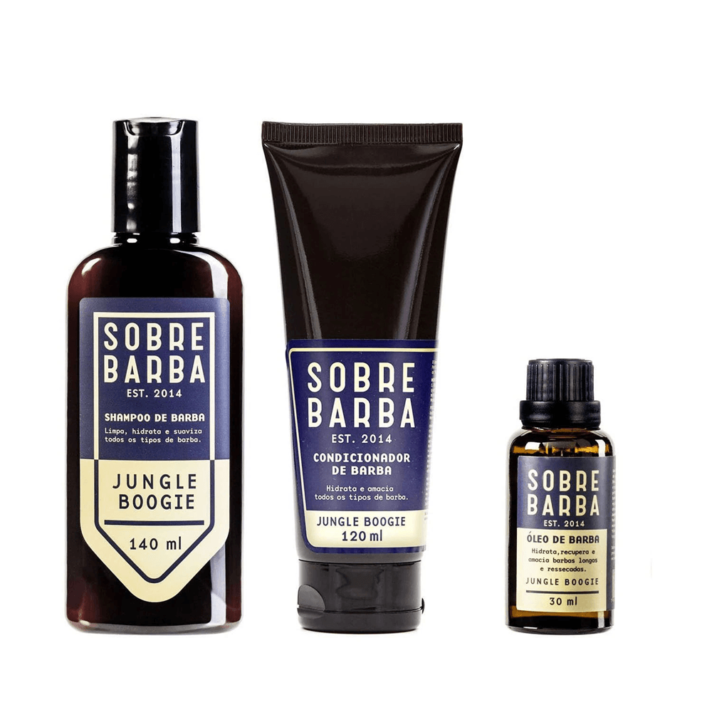 Kit Sobrebarba Shampoo 140ml + Condicionador 120ml + Óleo De Barba 30ml Jungle Boogie